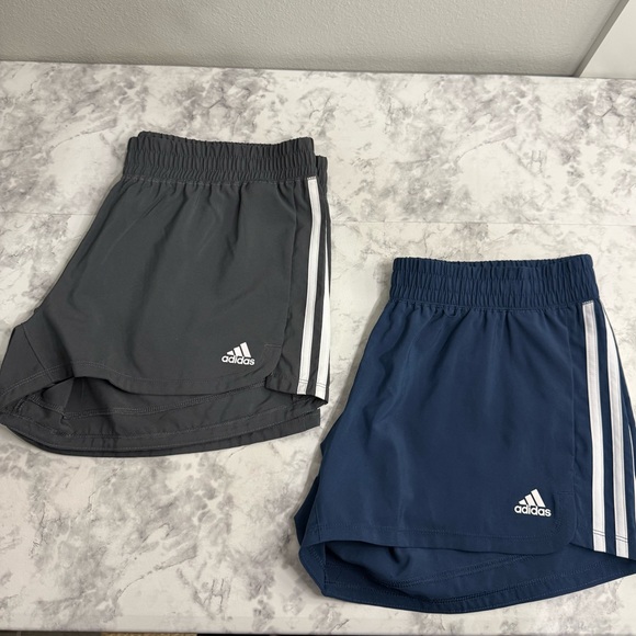 Adidas Primegreen 2 Womens Size Large Gray & Navy Running Gym Shorts Aeroready - Picture 2 of 13